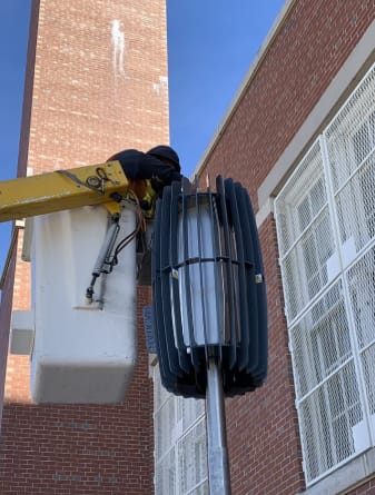 Static Air particulate matter reduction system being installed.