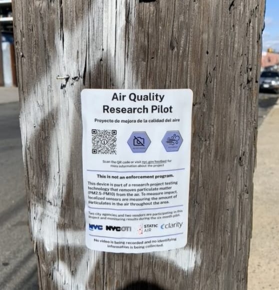Image of a sign detailing what the hardware is doing in the public right away.